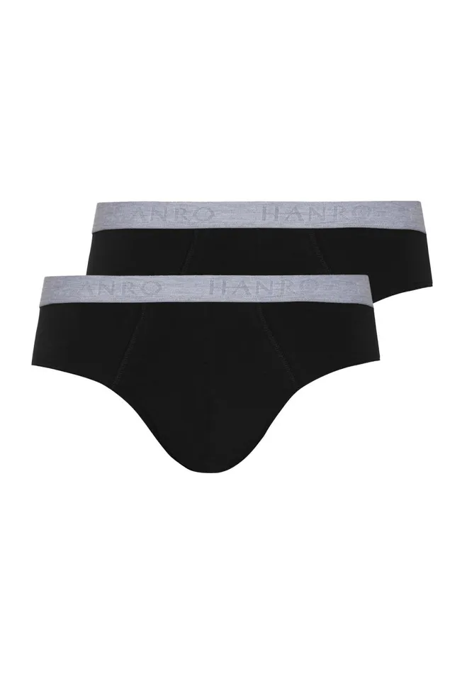 2Pack Cotton Briefs Black Men HANRO Multipacks