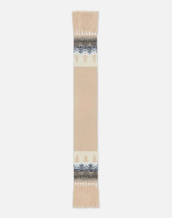Accessories Fair Isle Jacquard CashmereSilk Fringed Scarf Dune Multi Lafayette 148 New York Winter Accessories