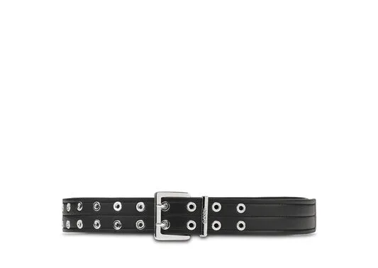 Accessories GANNI Belts Double Eyelet Belt Black