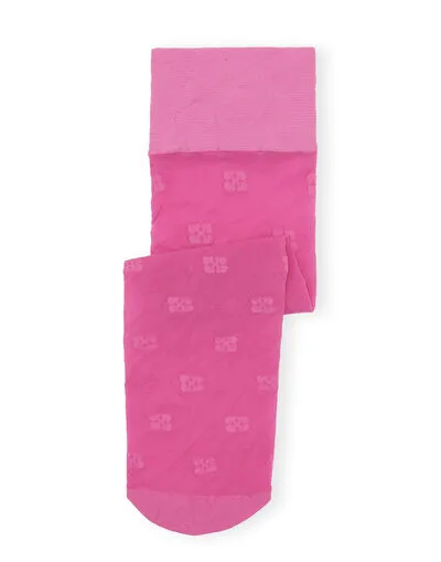 Accessories GANNI Socks Pink Butterfly Lace Socks Shocking Pink