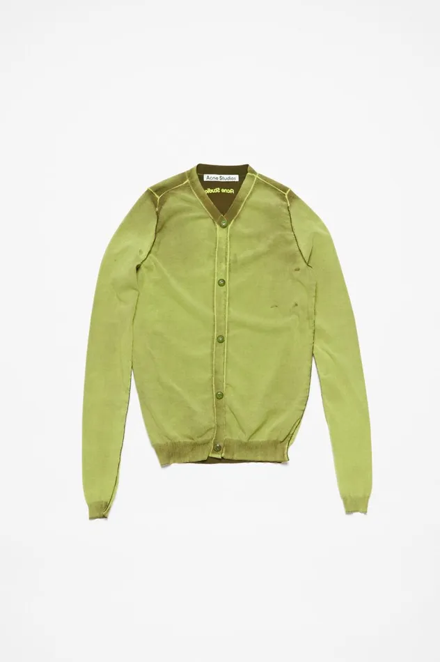 Acne Studios Buttonup Cardigan Lime Green Women Knitwear