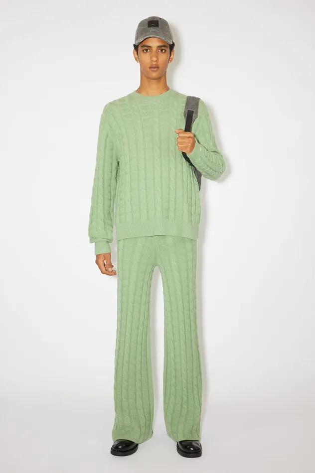 Acne Studios Cable Wool Trousers Sage Green Men Trousers