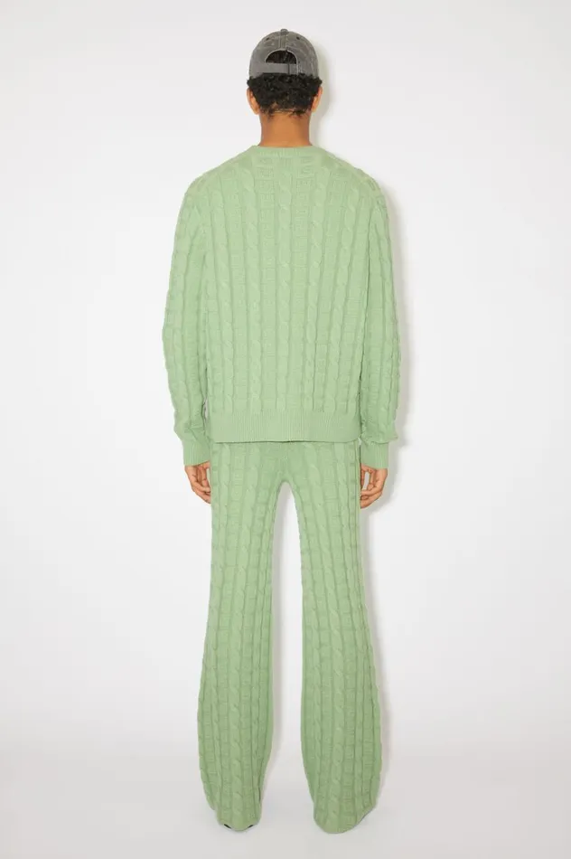 Acne Studios Cable Wool Trousers Sage Green Men Trousers
