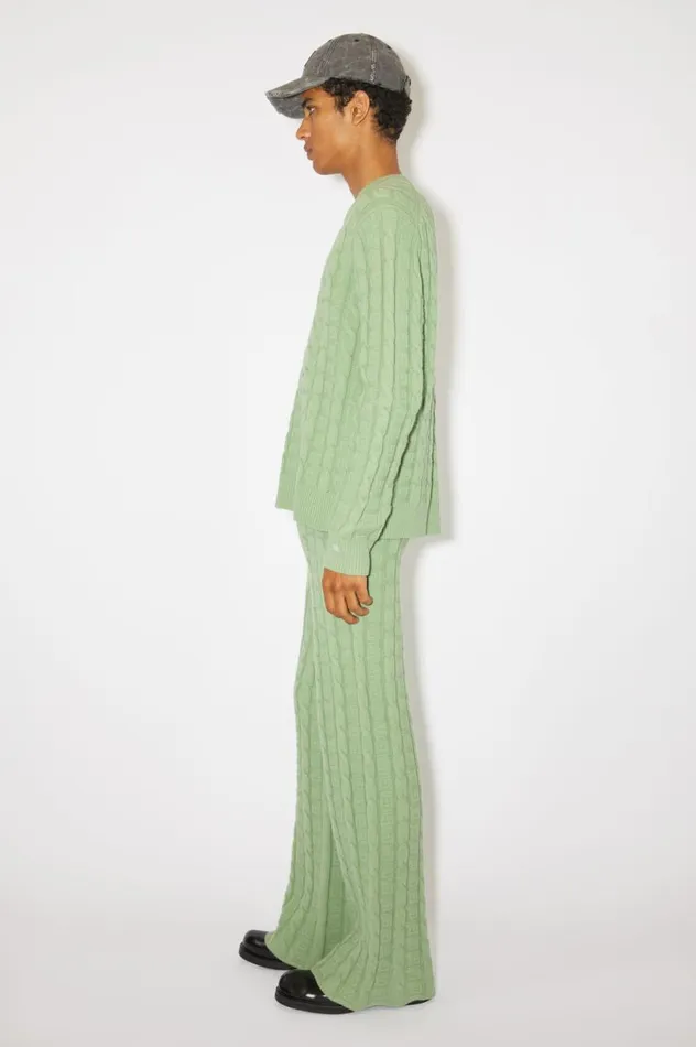 Acne Studios Cable Wool Trousers Sage Green Men Trousers