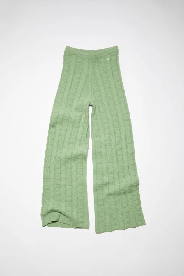 Acne Studios Cable Wool Trousers Sage Green Men Trousers