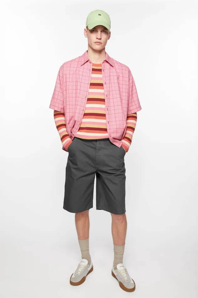 Acne Studios Canvas Shorts Dark Grey Women Shorts