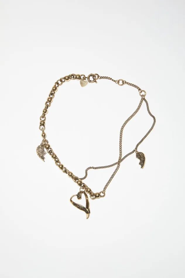 Acne Studios Charm Necklace Antique Gold Women Jewellery