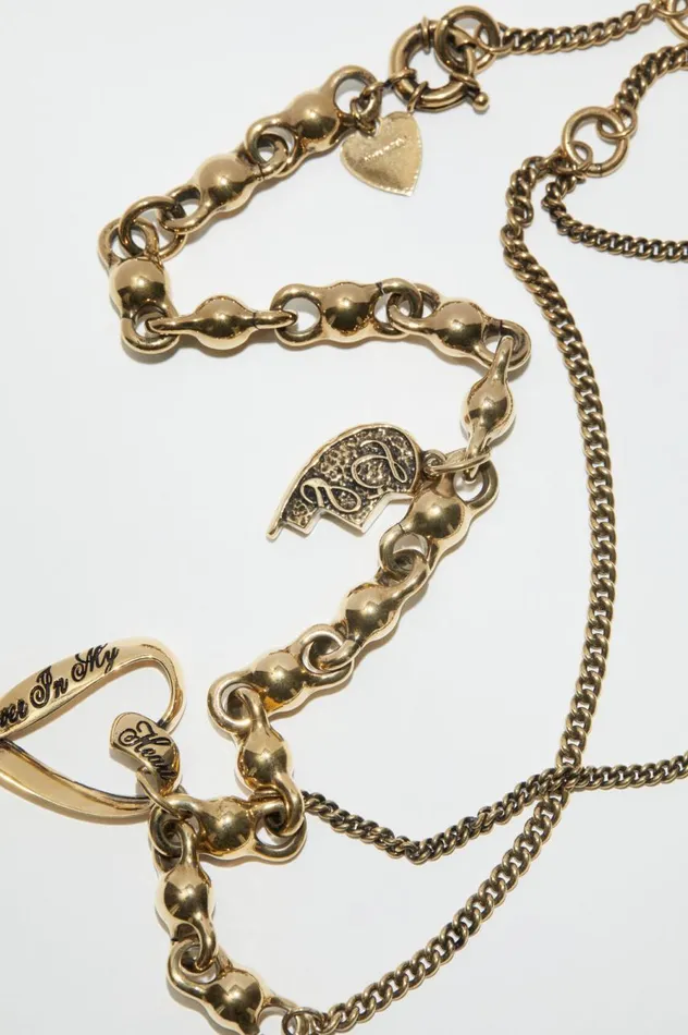 Acne Studios Charm Necklace Antique Gold Women Jewellery