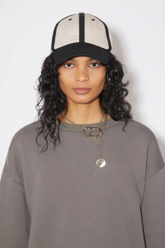 Acne Studios Cotton Baseball Cap Blackwhite Men Hats