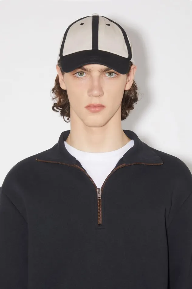 Acne Studios Cotton Baseball Cap Blackwhite Men Hats