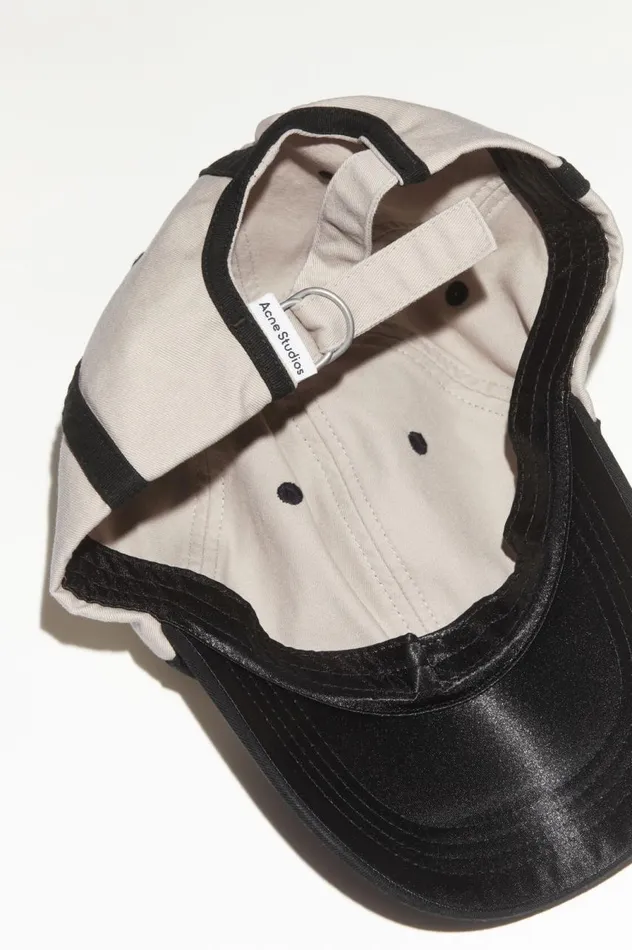 Acne Studios Cotton Baseball Cap Blackwhite Men Hats