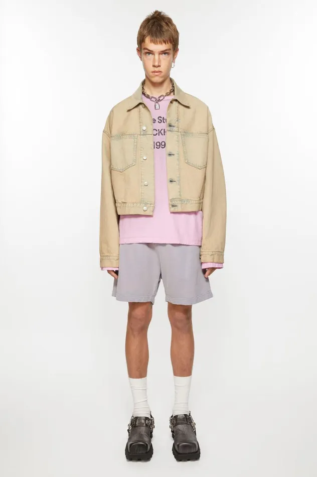 Acne Studios Cotton Shorts Dusty Purple Men Shorts