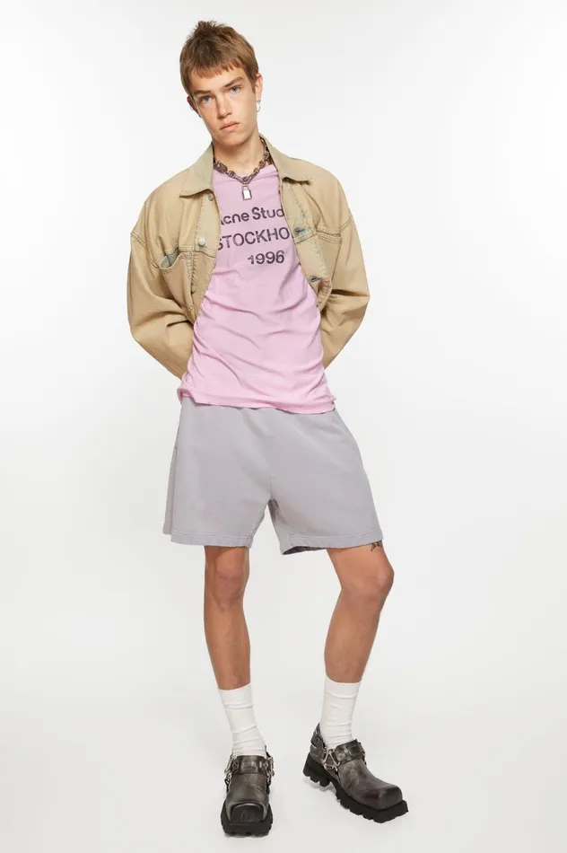 Acne Studios Cotton Shorts Dusty Purple Men Shorts