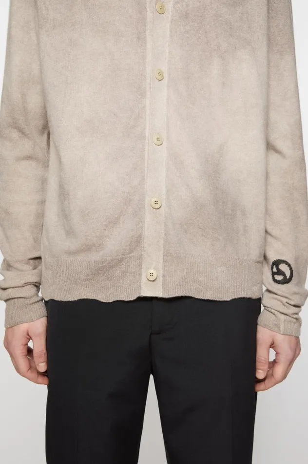 Acne Studios Crew Neck Cardigan Vintage Beige Men Knitwear