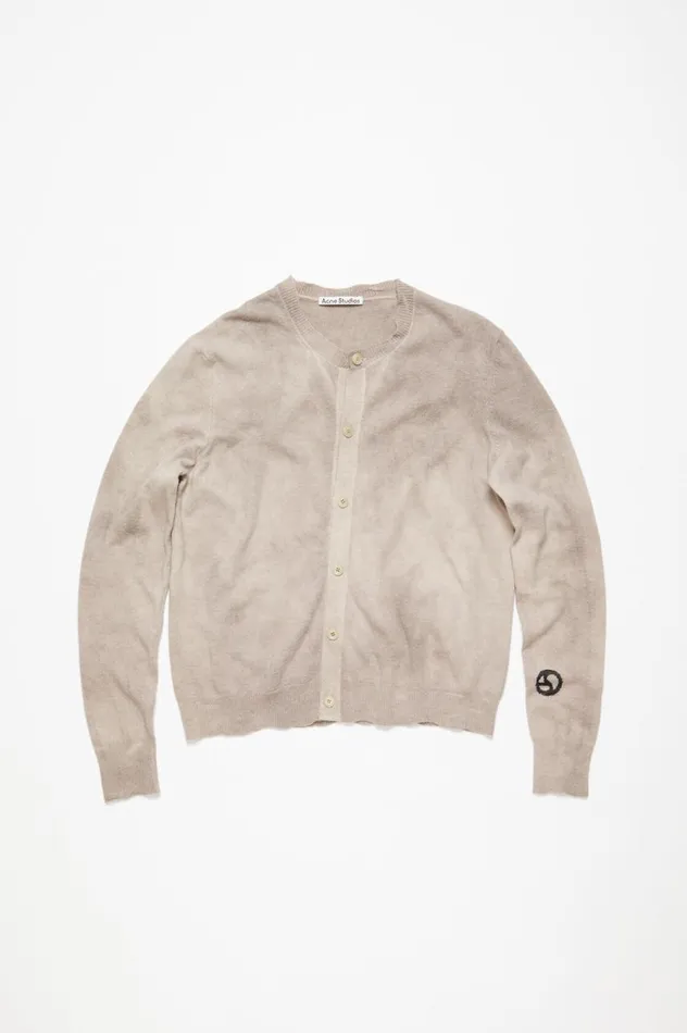 Acne Studios Crew Neck Cardigan Vintage Beige Men Knitwear