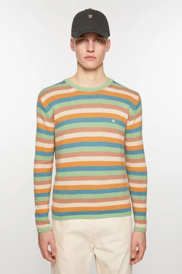 Acne Studios Crew Neck Sweater Mint Greenmulti Women Knitwear