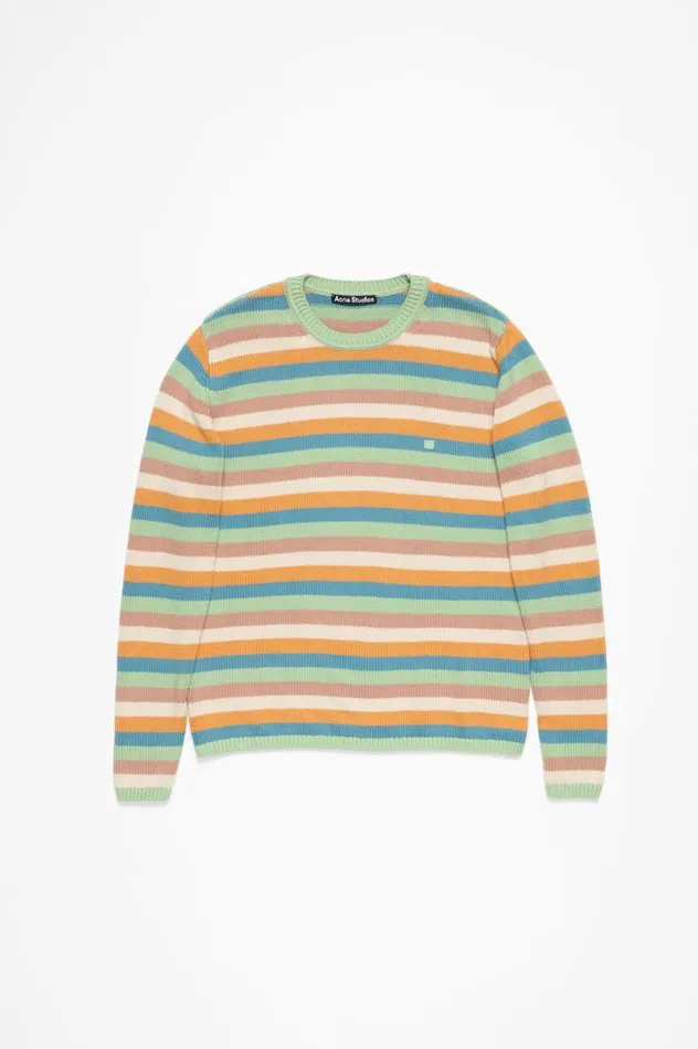 Acne Studios Crew Neck Sweater Mint Greenmulti Women Knitwear