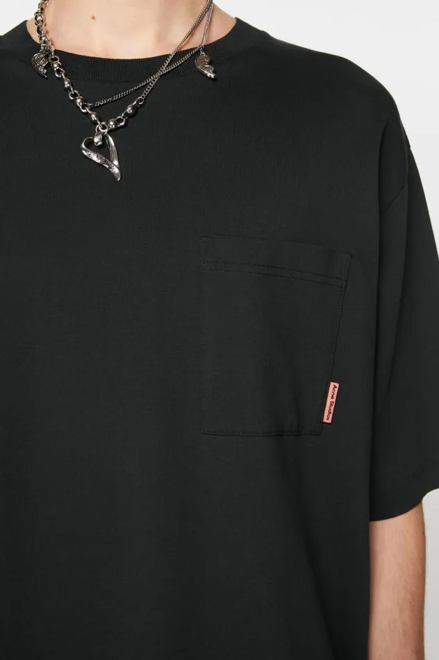 Acne Studios Crew Neck Tshirt 8211 Relaxed Fit Black Men Tshirts