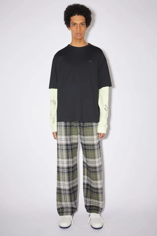 Acne Studios Crew Neck Tshirt Relaxed Fit Black Men Tshirts