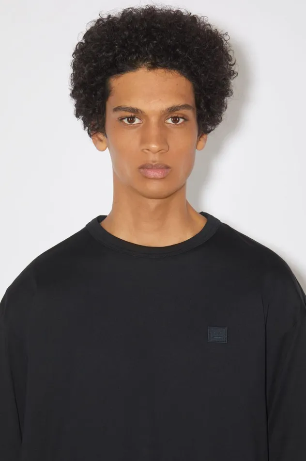 Acne Studios Crew Neck Tshirt Relaxed Fit Black Men Tshirts