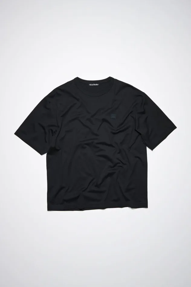Acne Studios Crew Neck Tshirt Relaxed Fit Black Men Tshirts