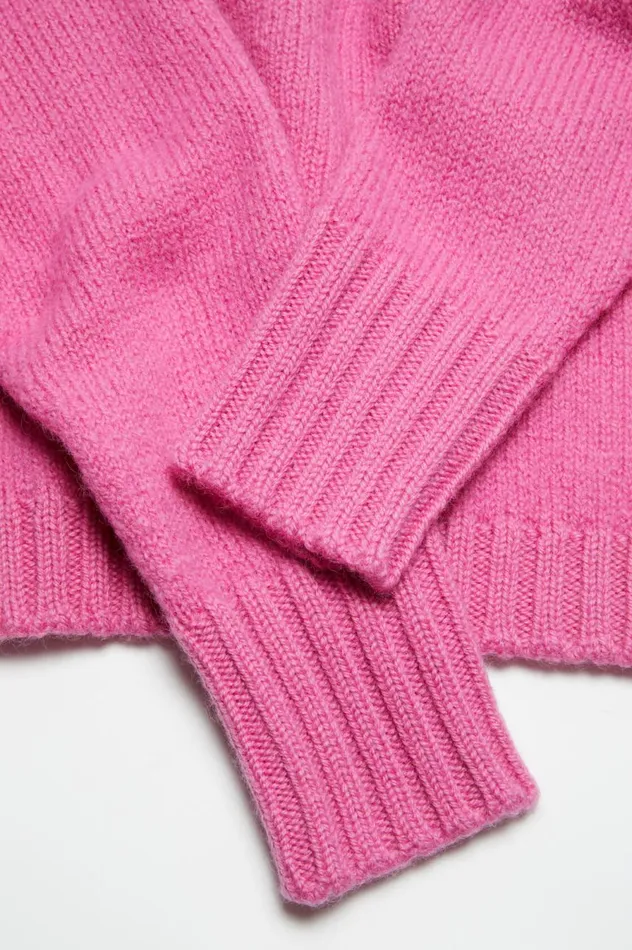 Acne Studios Crew Neck Wool Jumper Pink Women Knitwear
