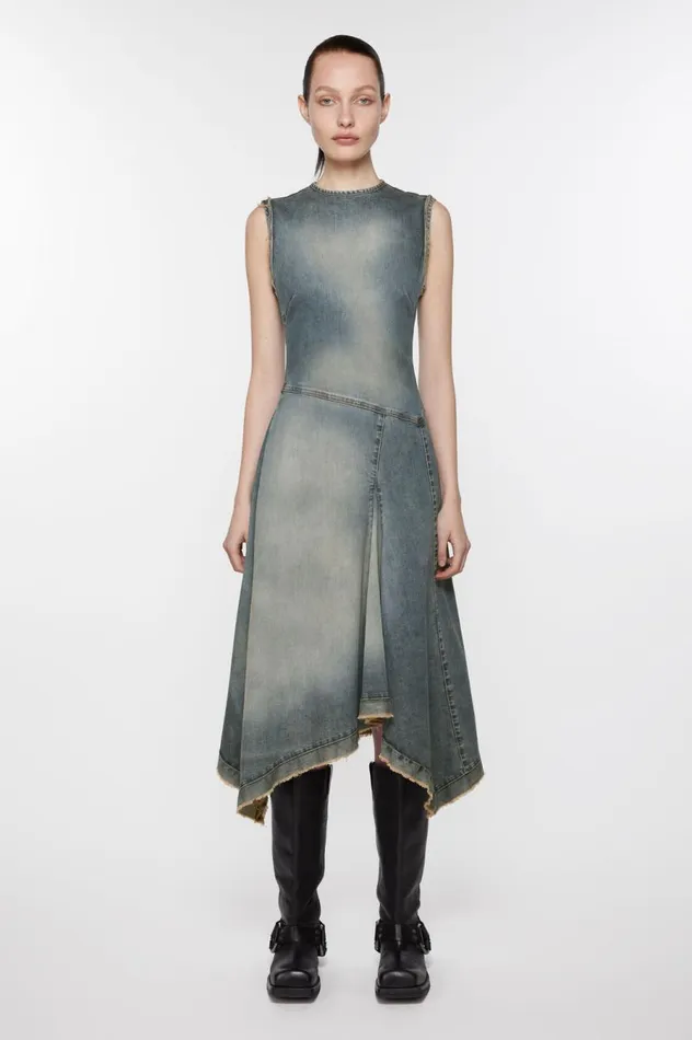 Acne Studios Demin Sleeveless Dress Mid Blue Women Dresses