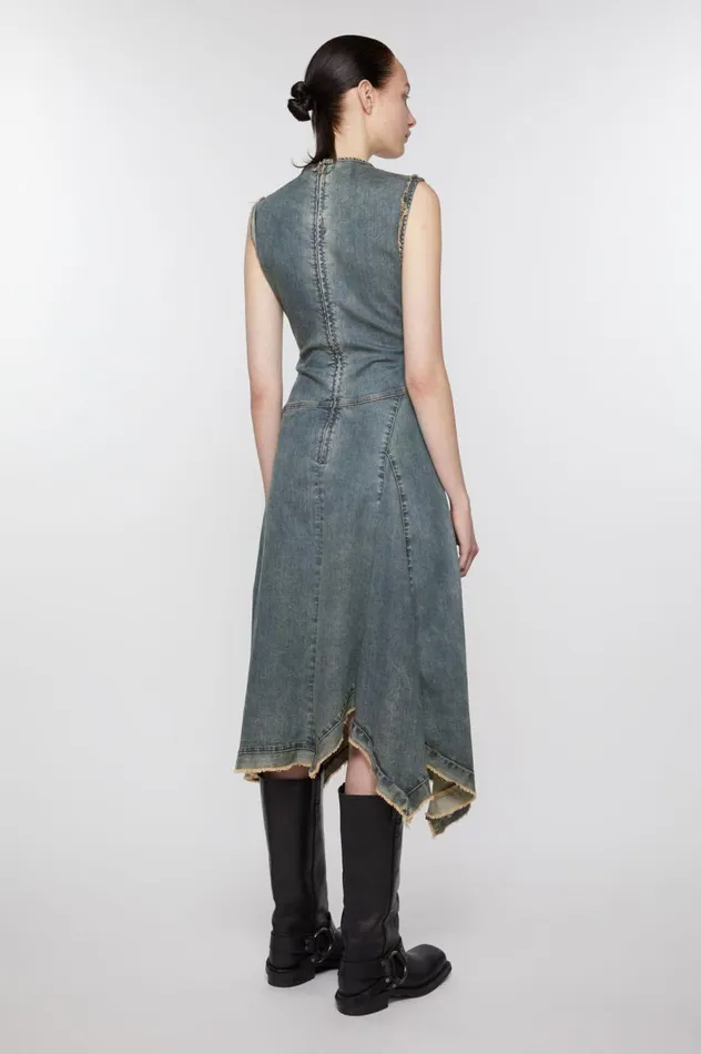 Acne Studios Demin Sleeveless Dress Mid Blue Women Dresses