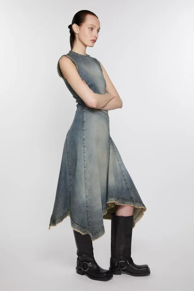 Acne Studios Demin Sleeveless Dress Mid Blue Women Dresses
