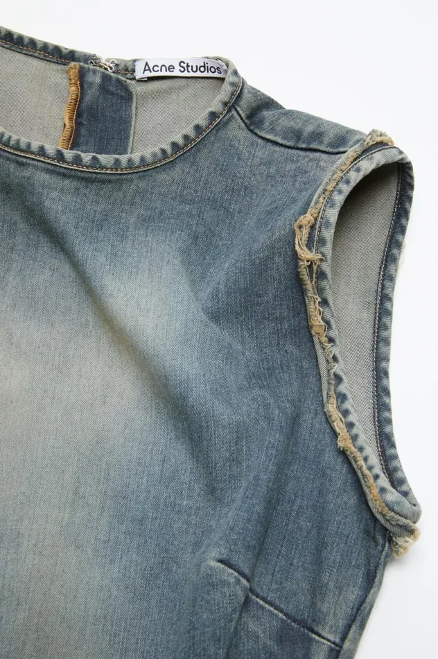 Acne Studios Demin Sleeveless Dress Mid Blue Women Dresses