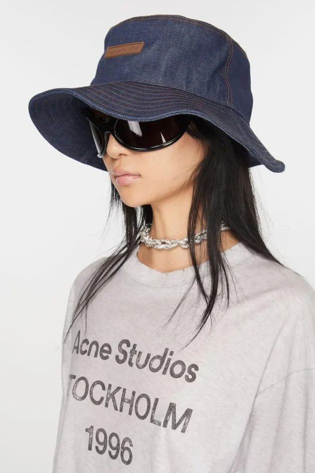 Acne Studios Denim Bucket Hat Indigo Blue Men Hats