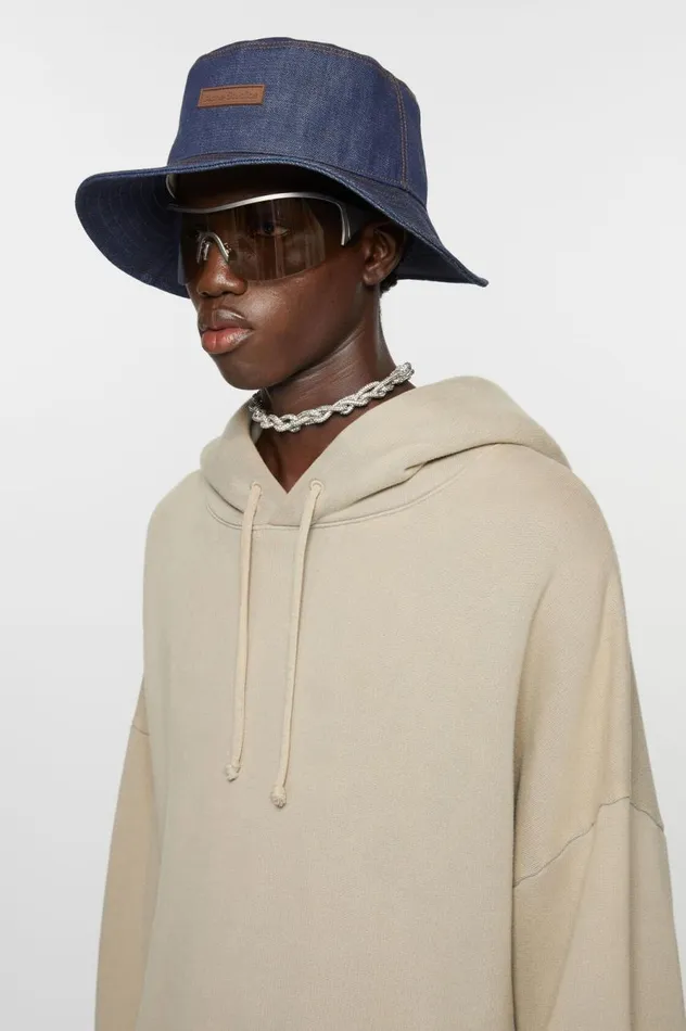 Acne Studios Denim Bucket Hat Indigo Blue Men Hats
