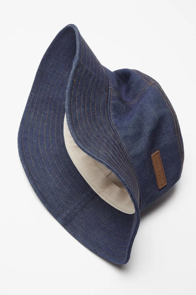 Acne Studios Denim Bucket Hat Indigo Blue Men Hats