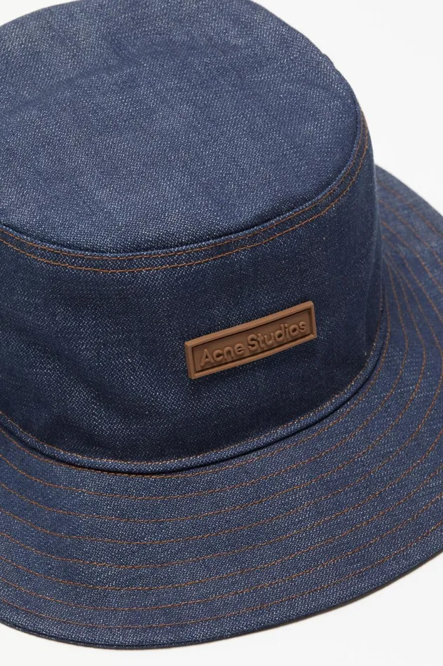 Acne Studios Denim Bucket Hat Indigo Blue Men Hats