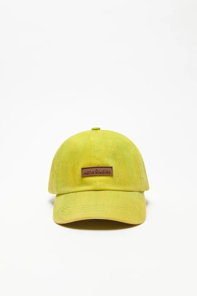 Acne Studios Denim Cap Neon Yellow Men Hats