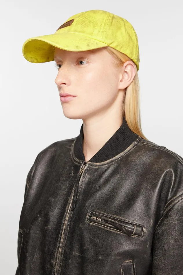 Acne Studios Denim Cap Neon Yellow Men Hats