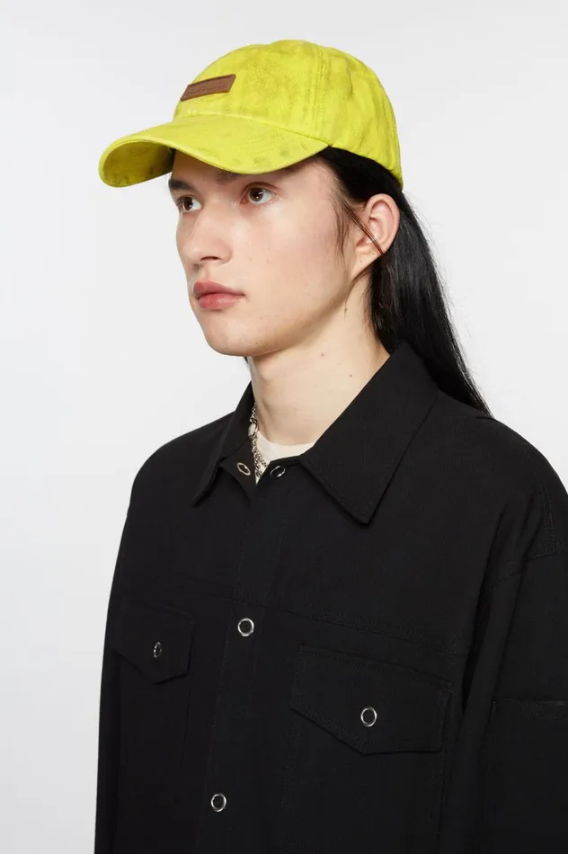 Acne Studios Denim Cap Neon Yellow Men Hats