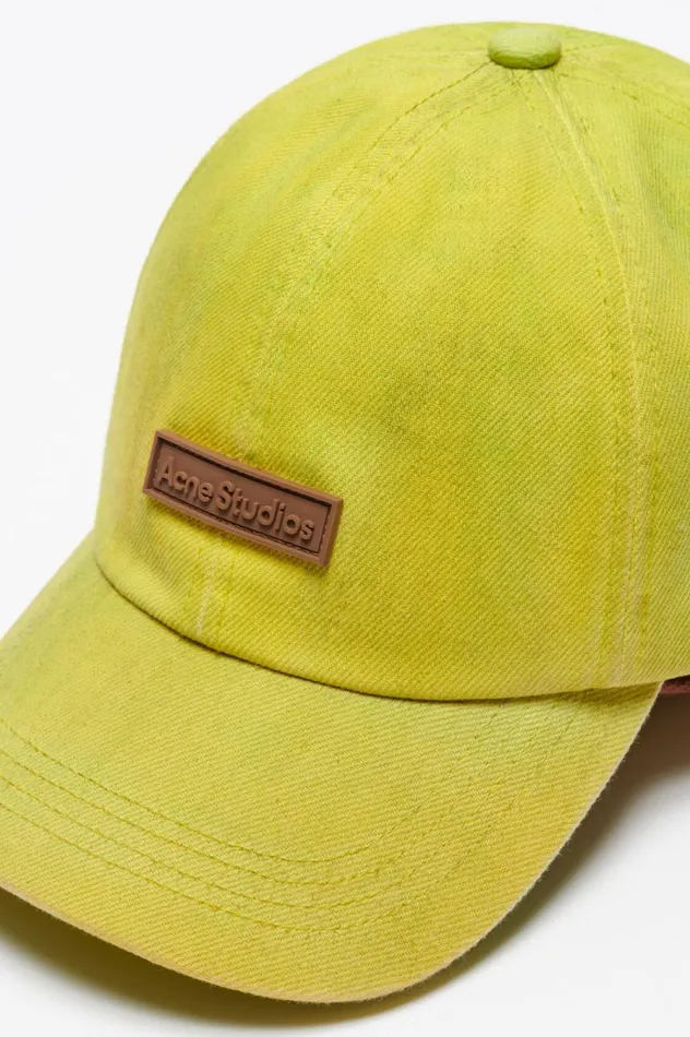 Acne Studios Denim Cap Neon Yellow Men Hats