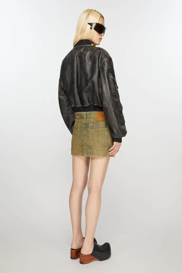 Acne Studios Denim Cord Mini Skirt Brownblue Women Skirts