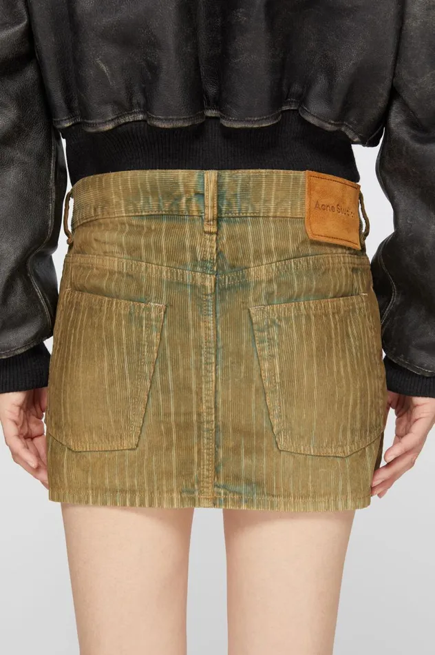 Acne Studios Denim Cord Mini Skirt Brownblue Women Skirts