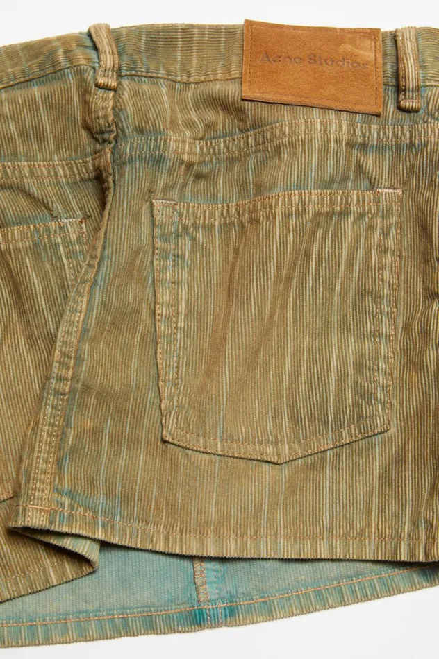 Acne Studios Denim Cord Mini Skirt Brownblue Women Skirts