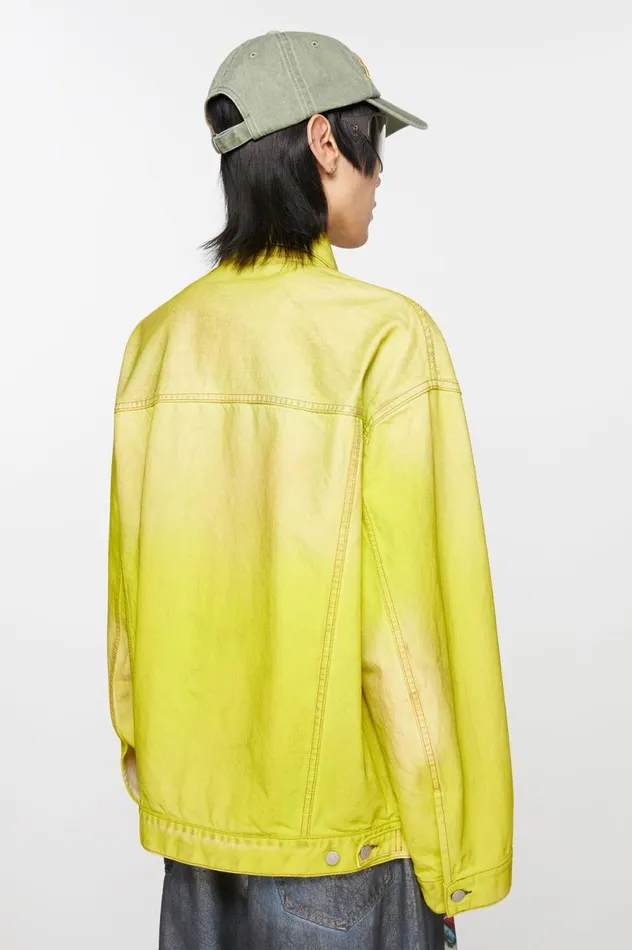 Acne Studios Denim Jacket 8211 Oversized Fit Neon Yellow Women Outerwear