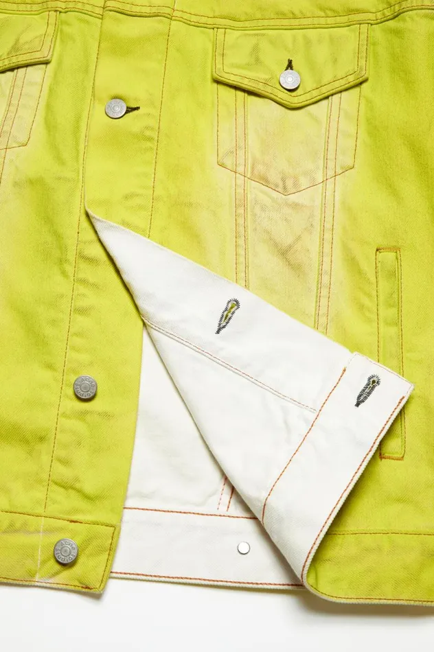 Acne Studios Denim Jacket 8211 Oversized Fit Neon Yellow Women Outerwear