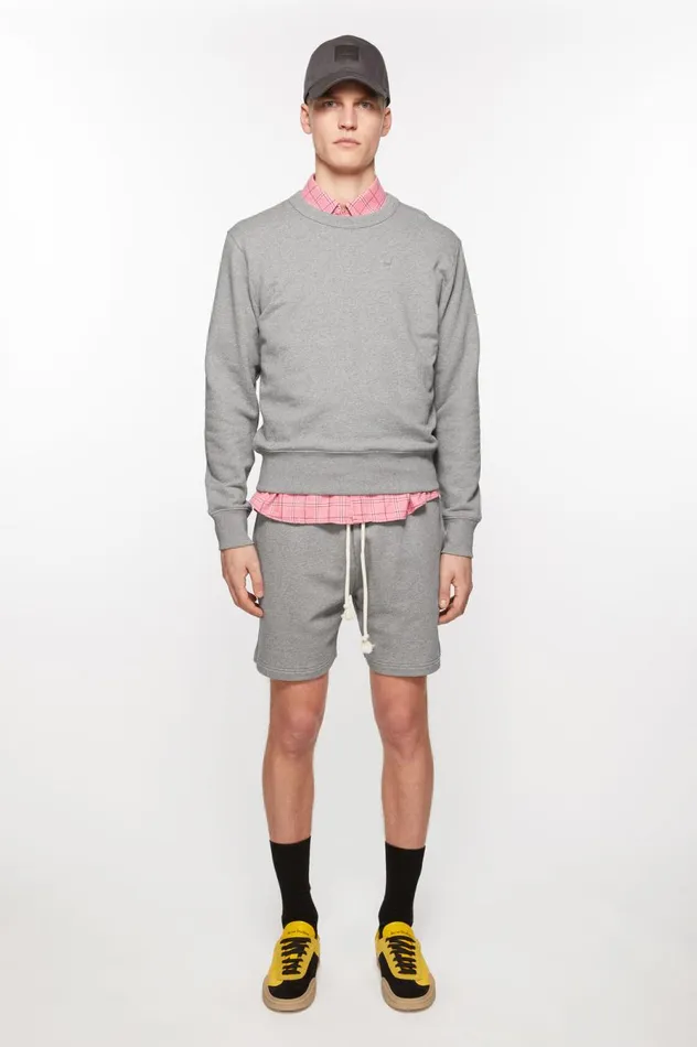 Acne Studios Fleece Shorts Light Grey Melange Women Shorts
