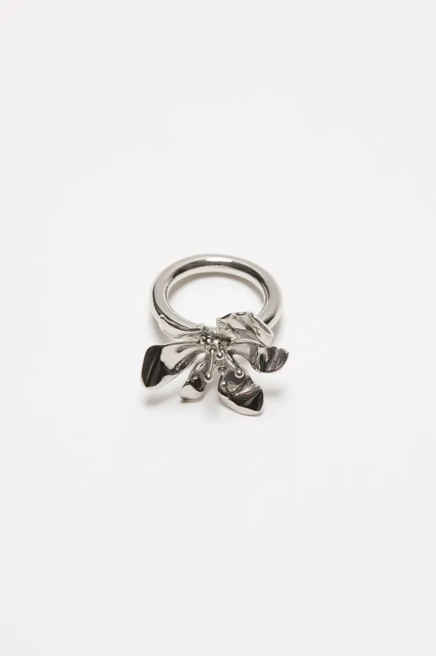 Acne Studios Flower Ring Silvertransparent Women Jewellery