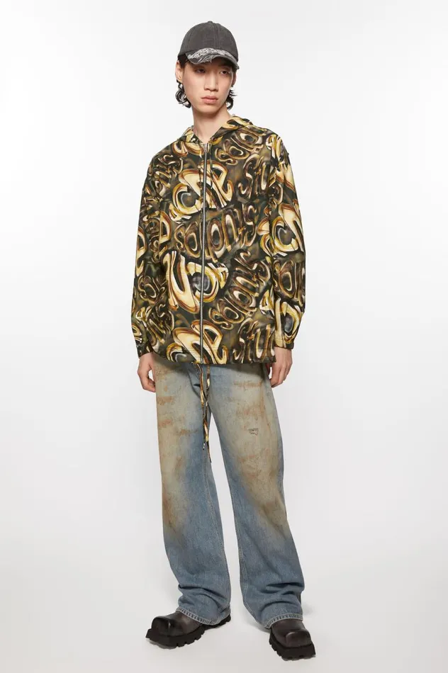 Acne Studios Hooded Logo Jacket Blackgold Men Outerwear