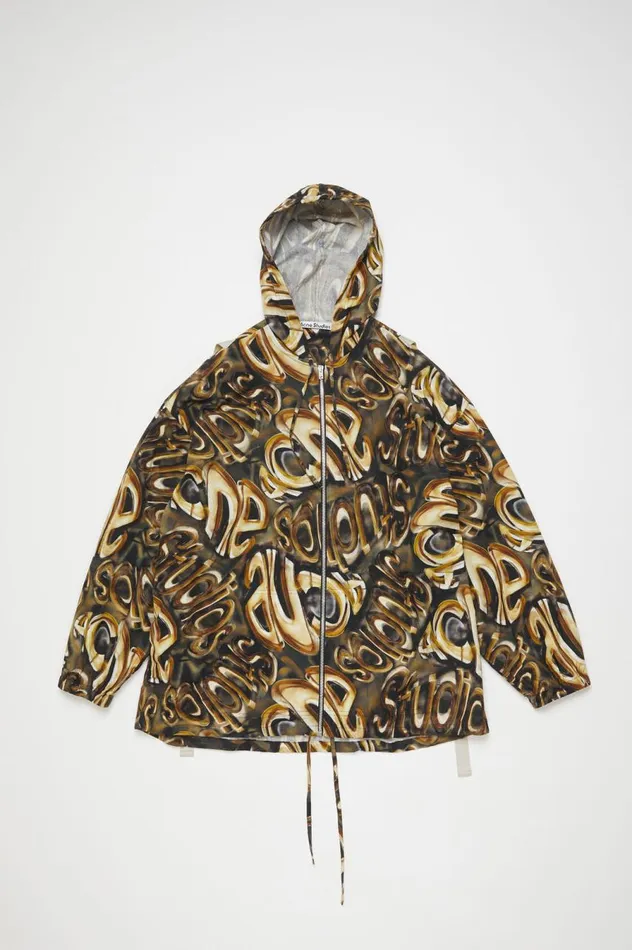 Acne Studios Hooded Logo Jacket Blackgold Men Outerwear