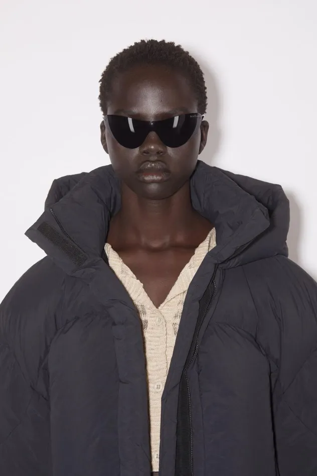 Acne Studios Hooded Puffer Jacket Black Women Outerwear