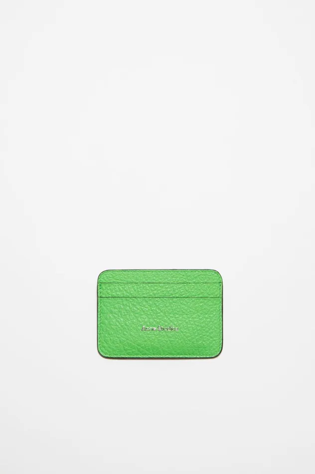 Acne Studios Leather Card Holder Green Women Small Leather Goods