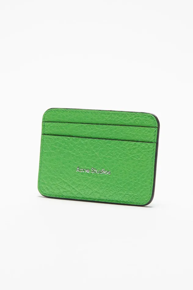 Acne Studios Leather Card Holder Green Women Small Leather Goods